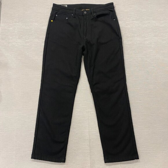 CAT Caterpillar Work Pants Mens 34 x 30 Black Canvas Fleece Lined Insulated - Picture 1 of 12